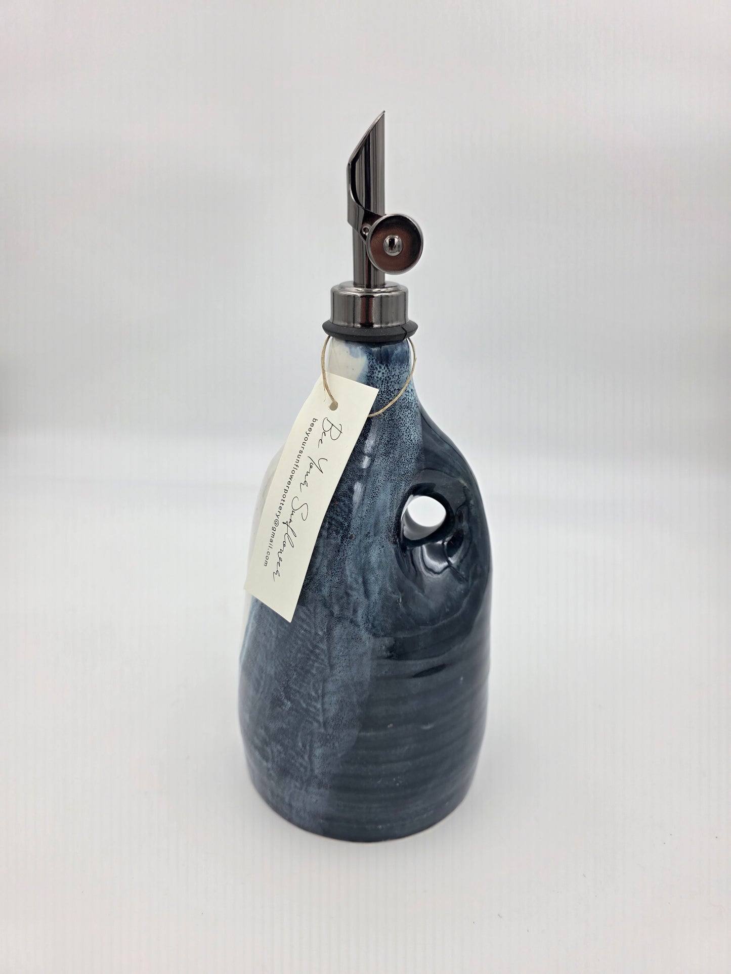 Oil/Vinegar Pour-Blue/White