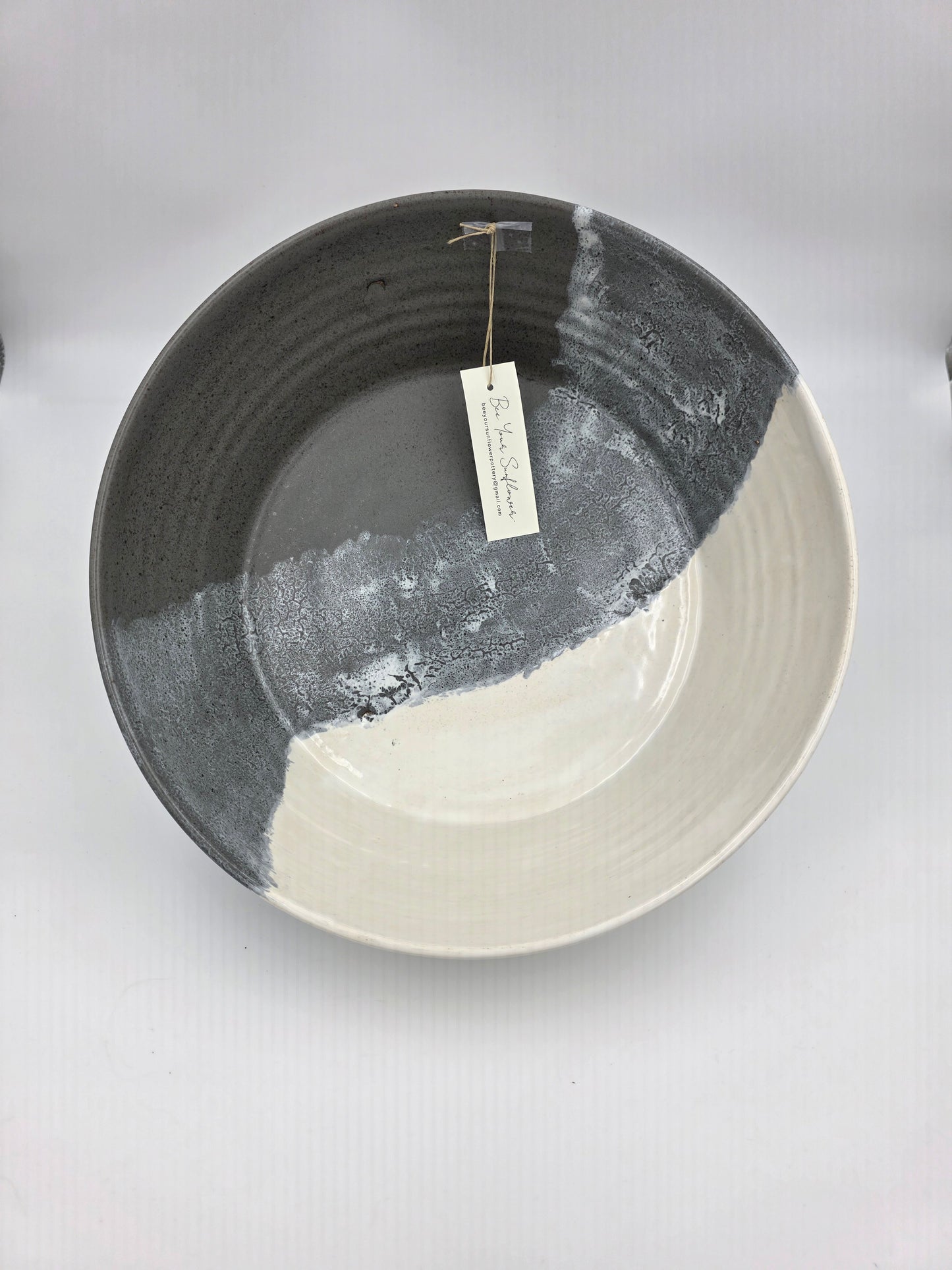 Serving Bowl-Gray/White