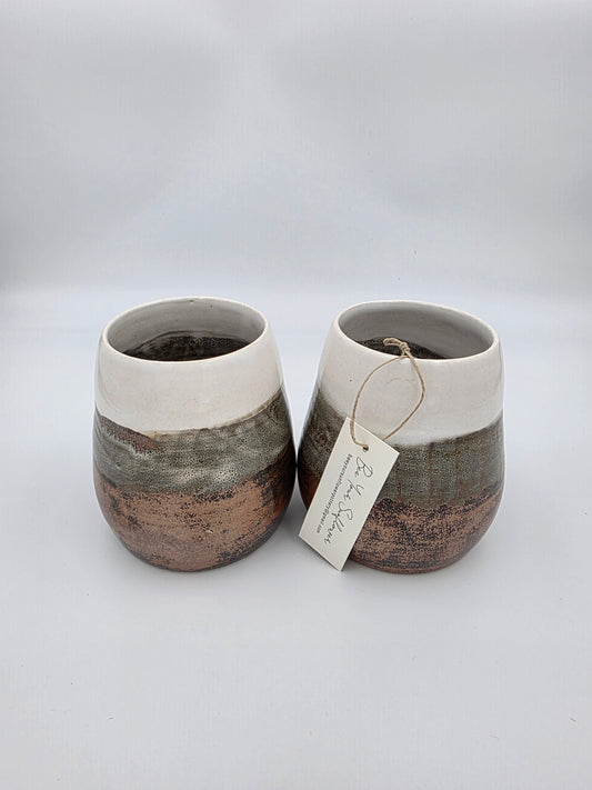 Wine/Cup Tumbler Set-Copper/White