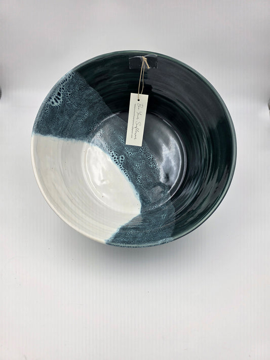 Serving Bowl-Emerald/White
