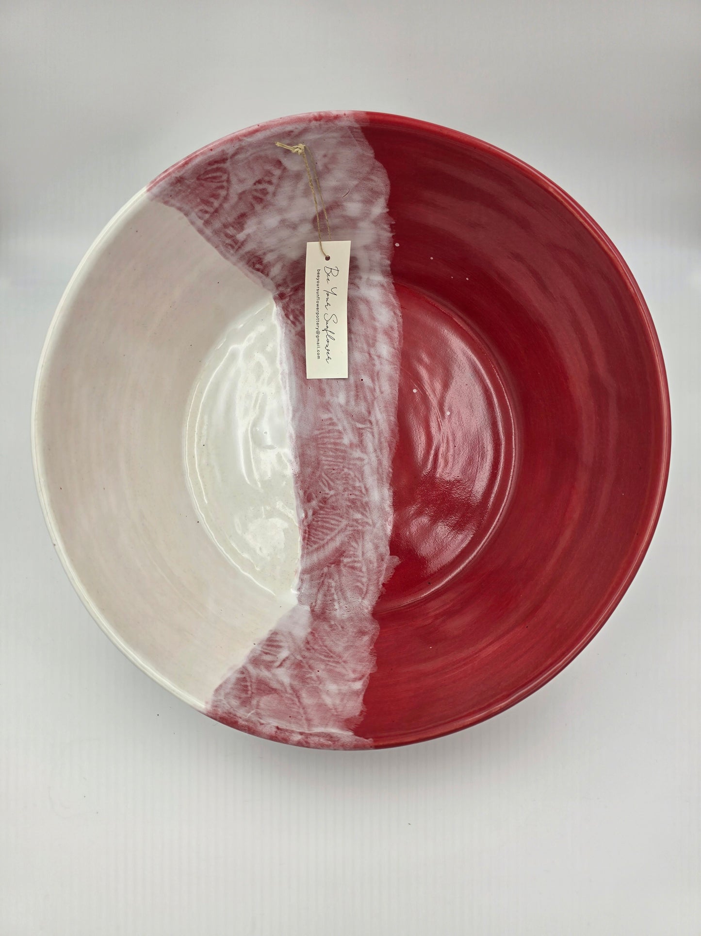 Serving Bowl-Red/White