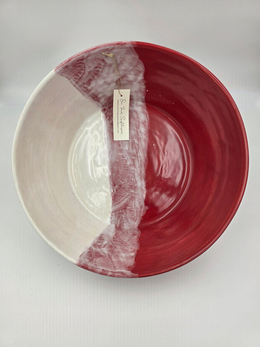 Serving Bowl-Red/White