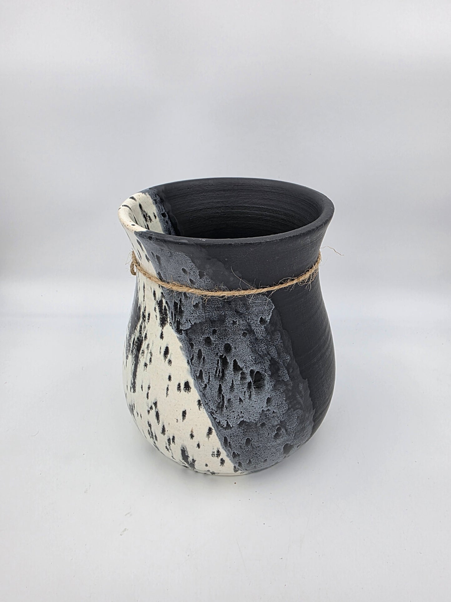 Utensil Crock/Flower Vase- Black/Black Specked